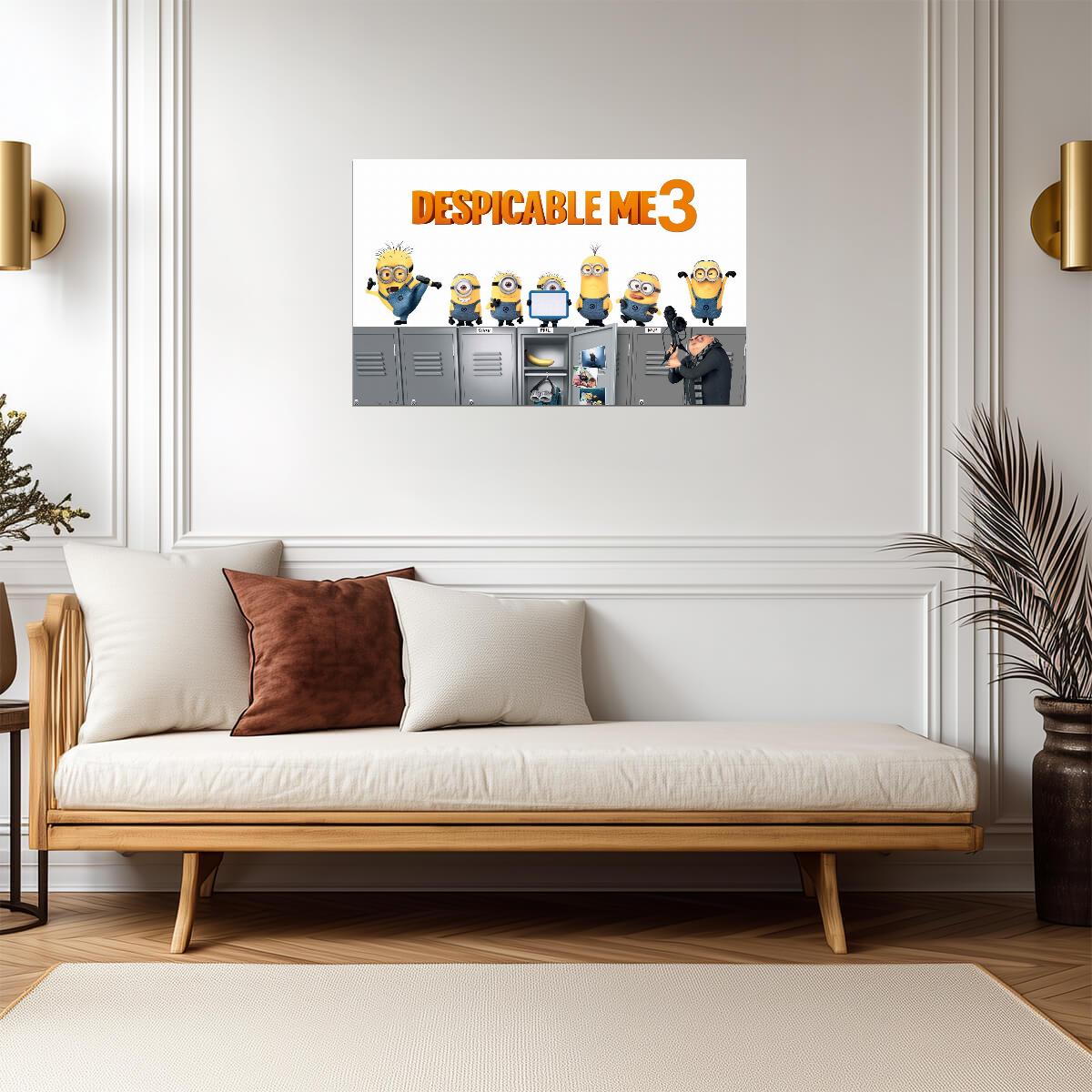 Despicable Me 3 Movie Poster | Minions at the Lockers - Movies & TV Poster