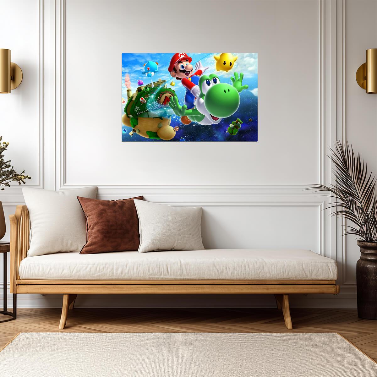 Super Mario Galaxy 2 Poster | Mario and Yoshi in Space - Video Games Poster