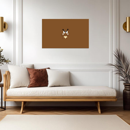 Super Mario Poster | Goomba on a Brown Background - Video Games Poster
