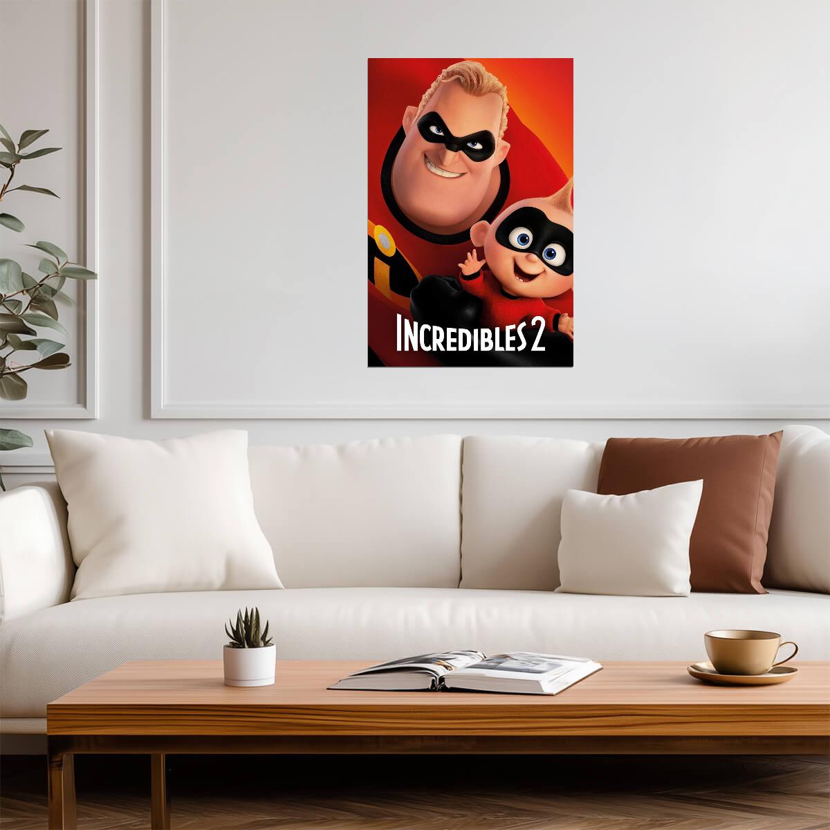 Incredibles 2 Movie Poster | Mr. Incredible and Jack-Jack - Movies & TV Poster