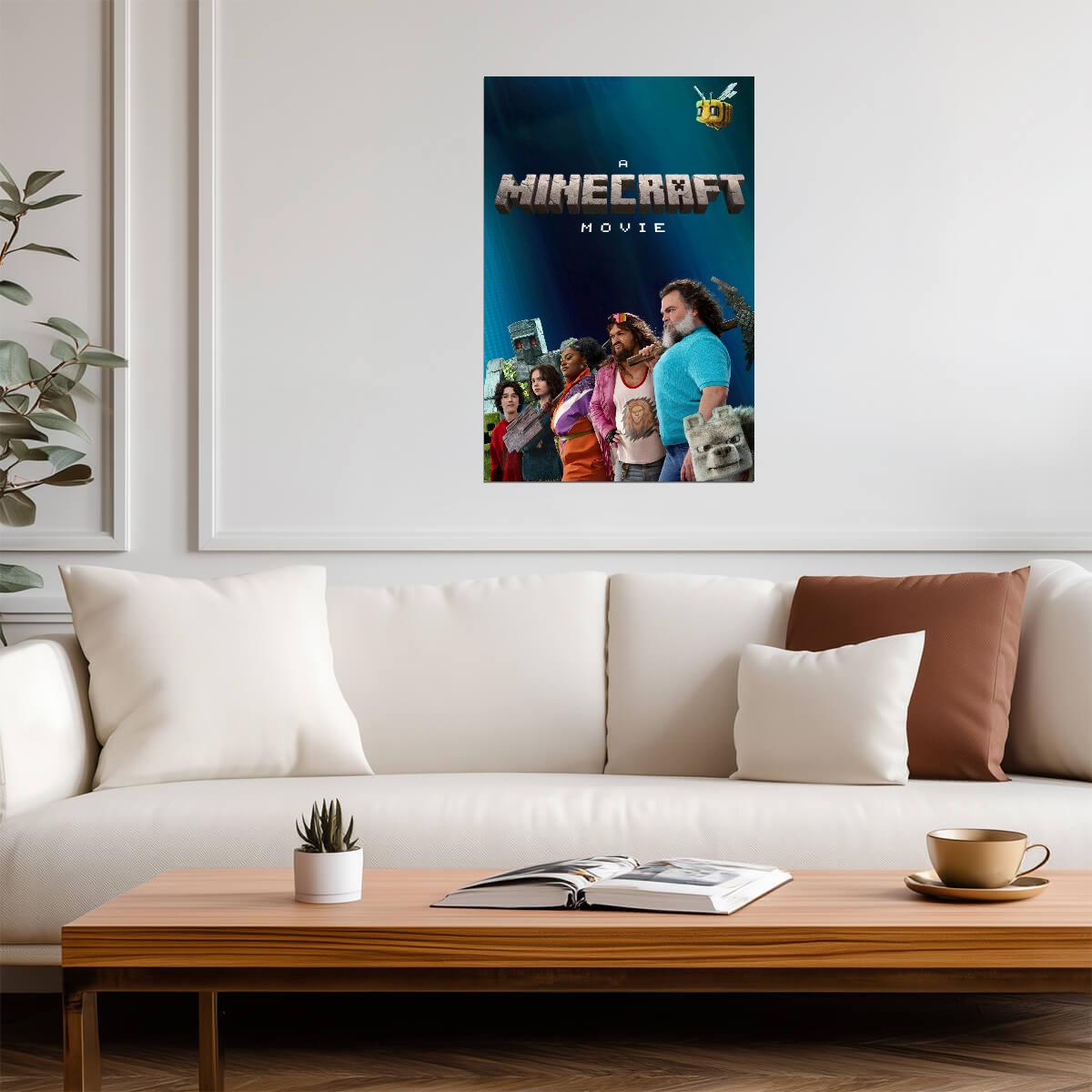 A Minecraft Movie Poster | Cast with Bee and Wolf - Movies & TV Poster