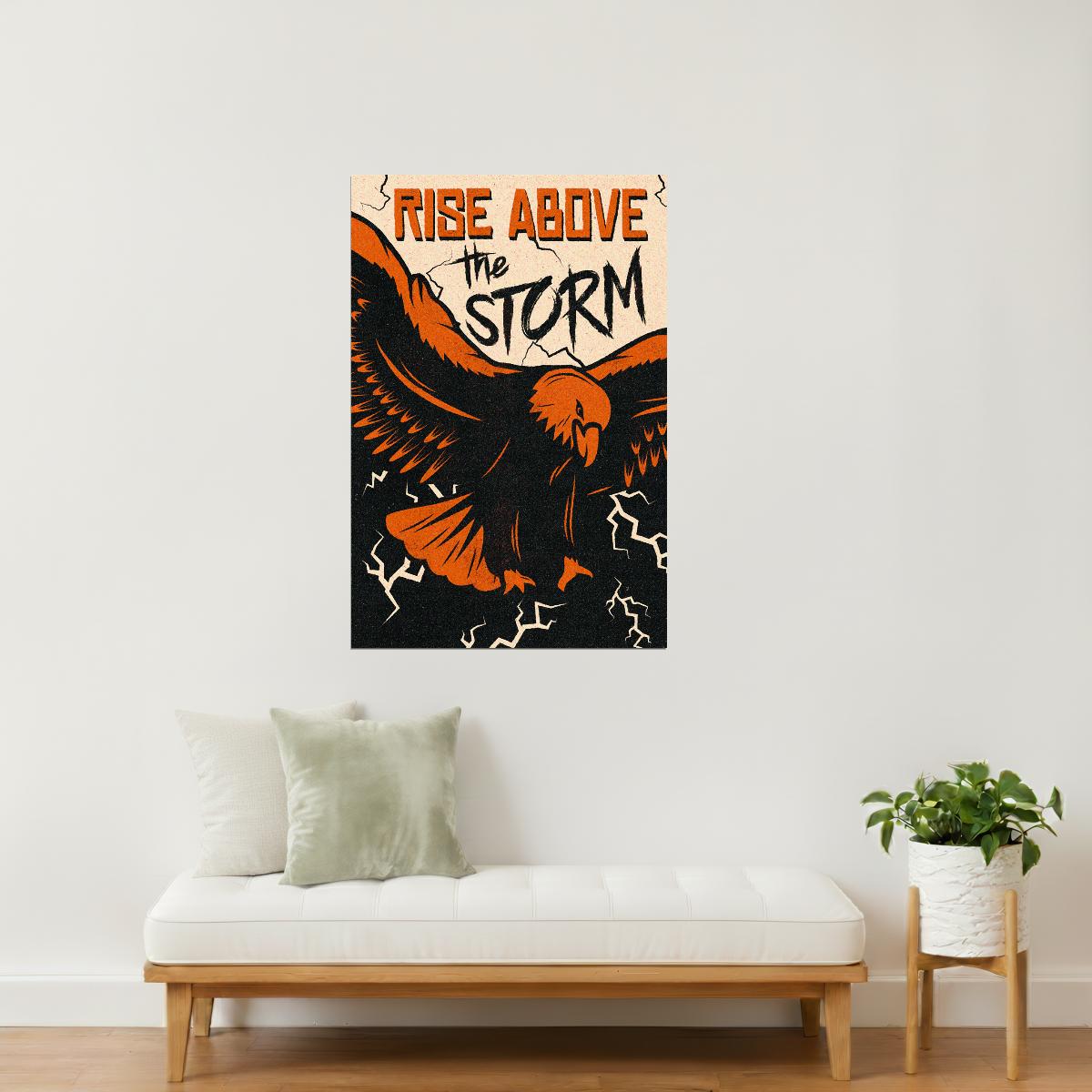 Rise Above the Storm | Retro Eagle Motivational Poster