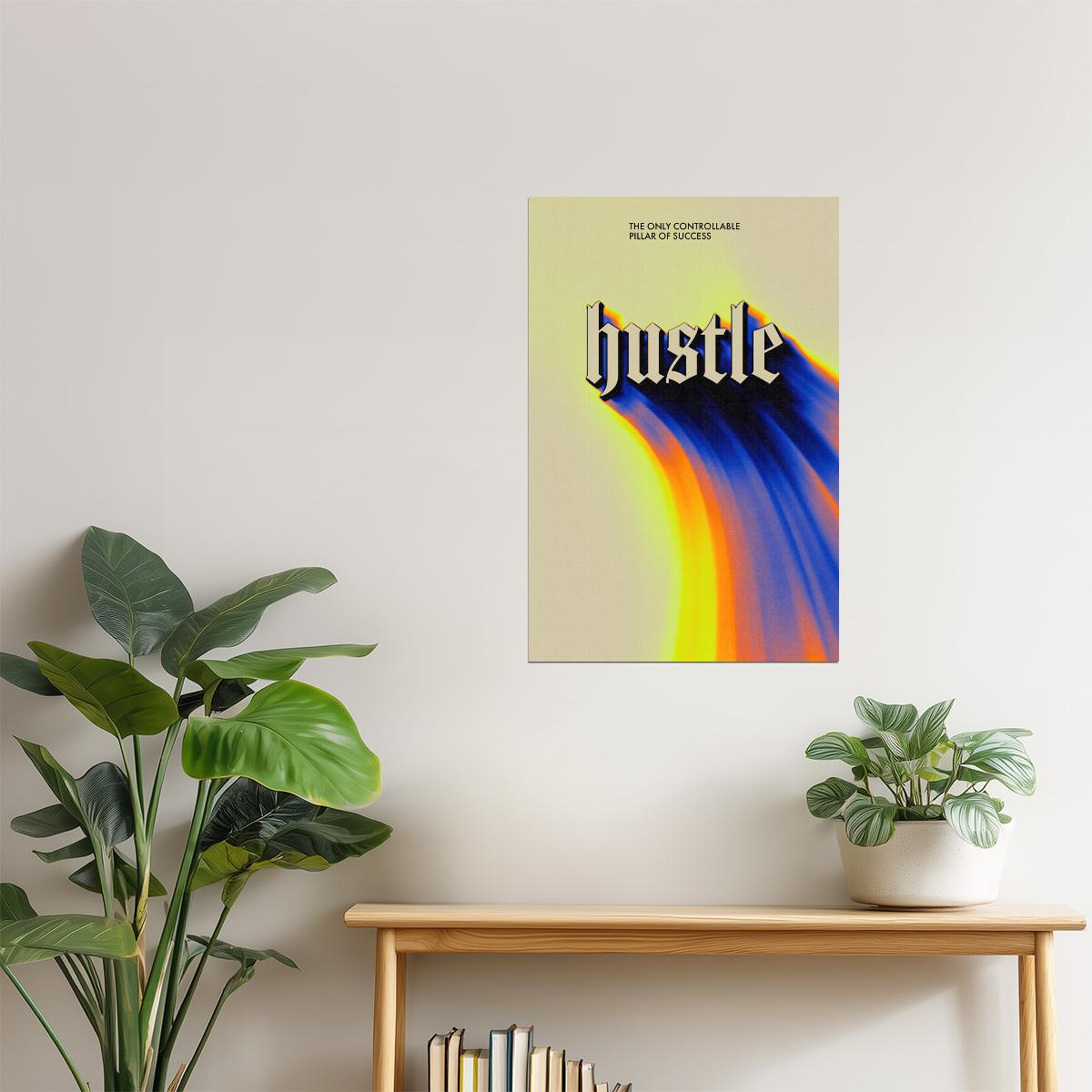 Hustle | Modern Gradient Typography Motivational Poster
