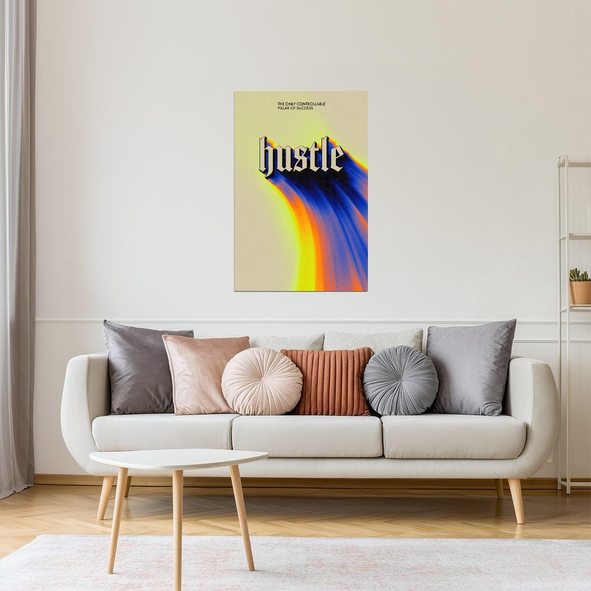 Hustle | Modern Gradient Typography Motivational Poster