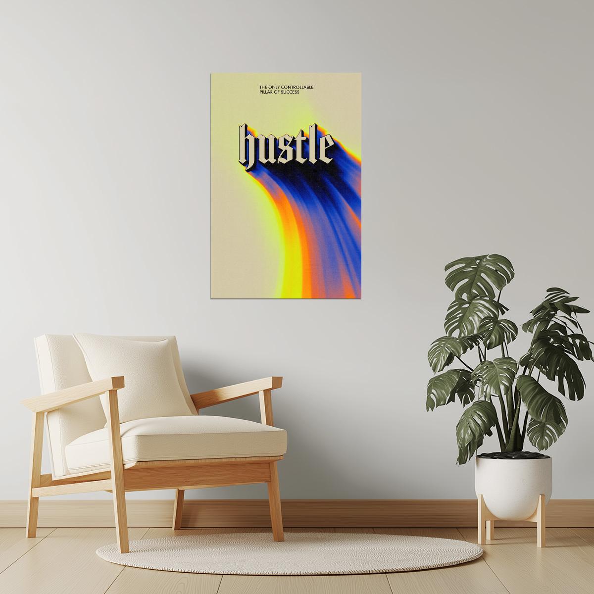 Hustle | Modern Gradient Typography Motivational Poster