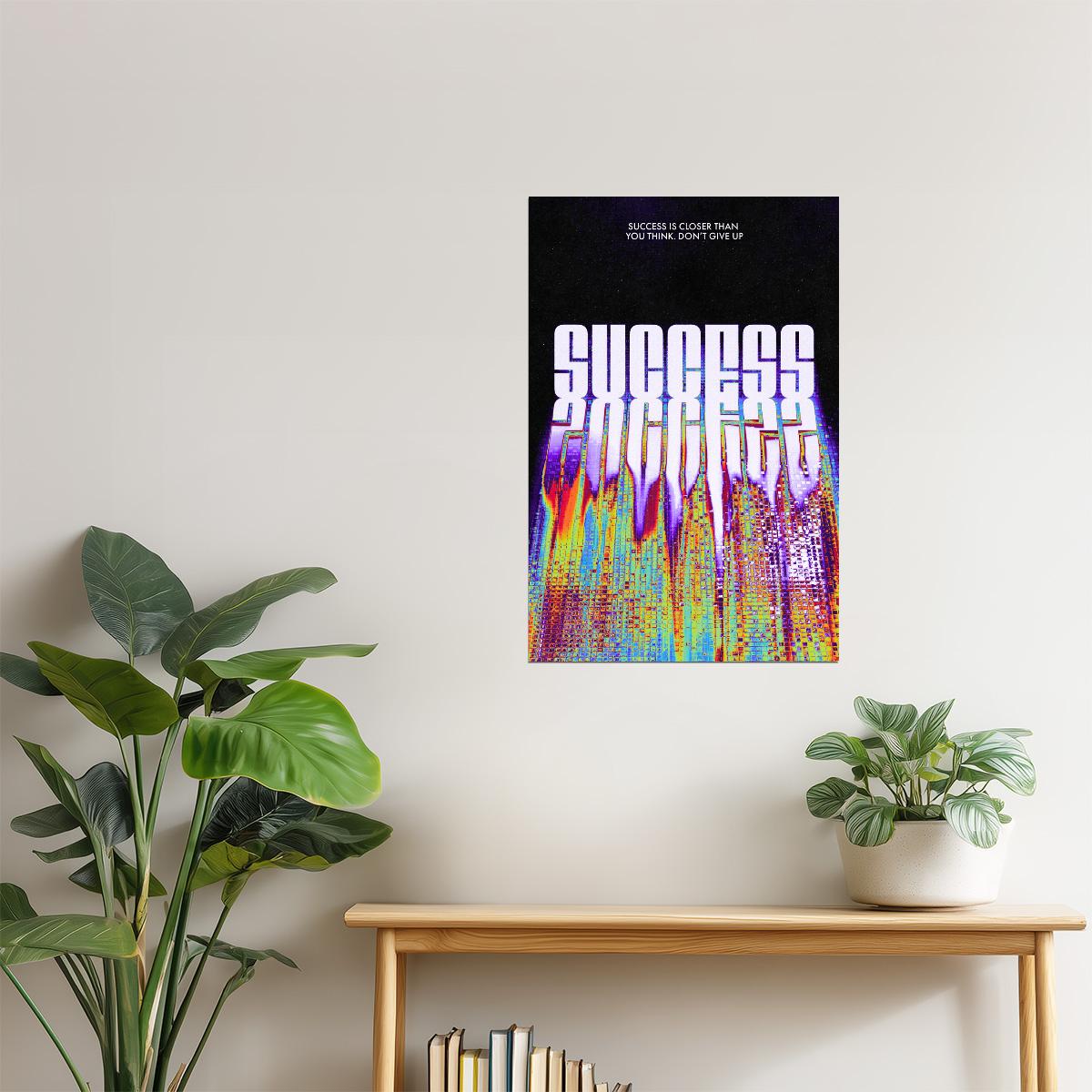 Success Is Closer Than You Think | Inspiring Typography Wall Poster