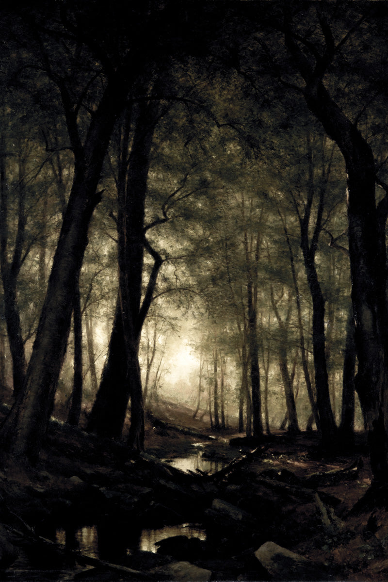Moonlit Forest Path | Gothic Landscape Painting Print Poster