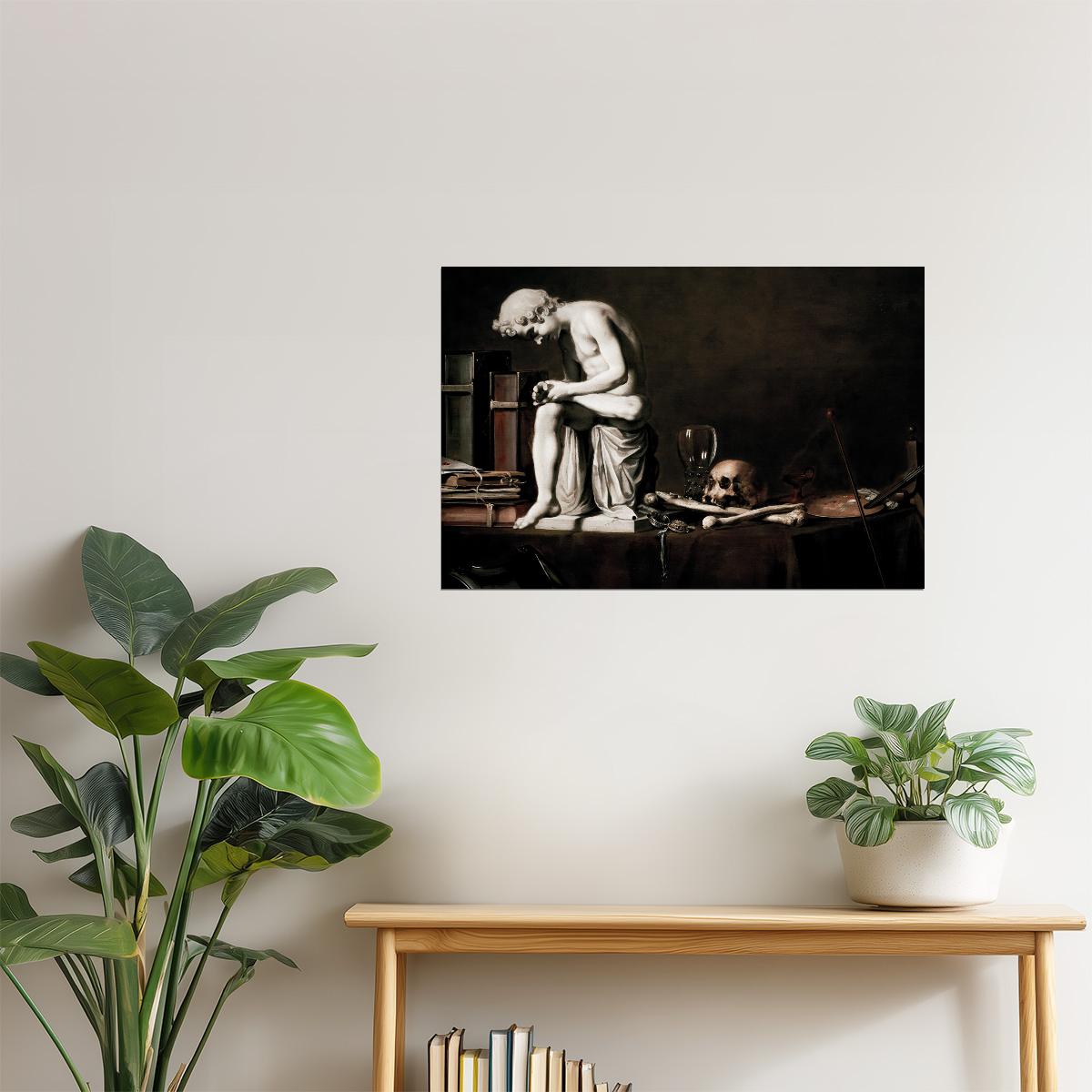 Philosopher with Skull | Dark Academia Classical Art Print Poster