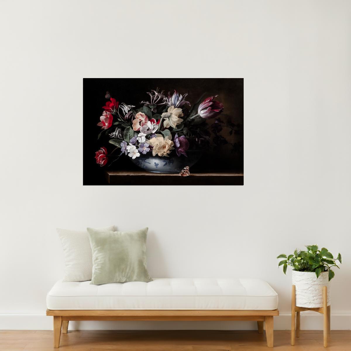 Dark Floral Bouquet | Gothic Botanical Art Print Poster