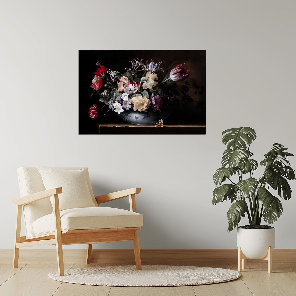 Dark Floral Bouquet | Gothic Botanical Art Print Poster