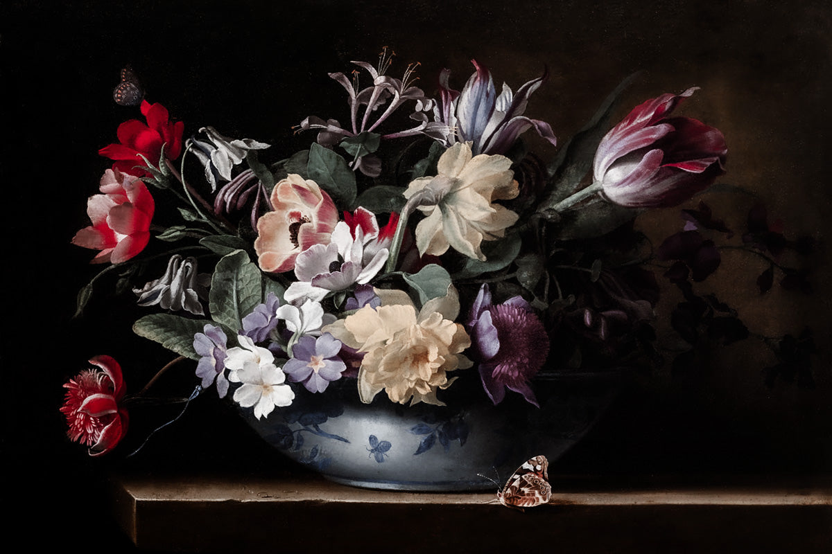 Dark Floral Bouquet | Gothic Botanical Art Print Poster