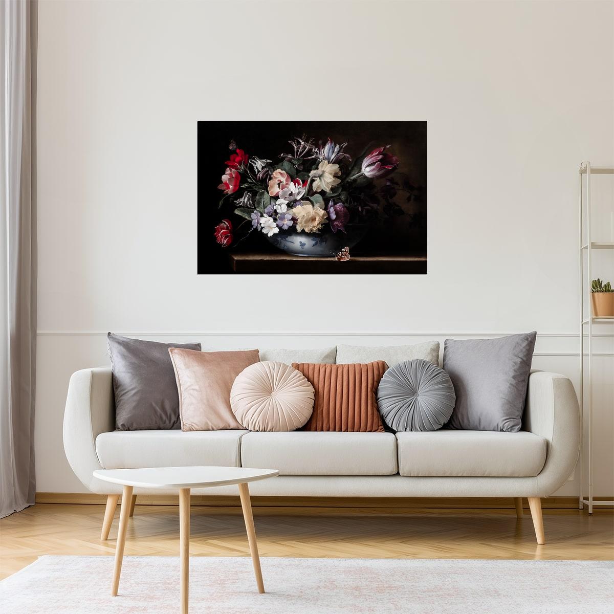 Dark Floral Bouquet | Gothic Botanical Art Print Poster