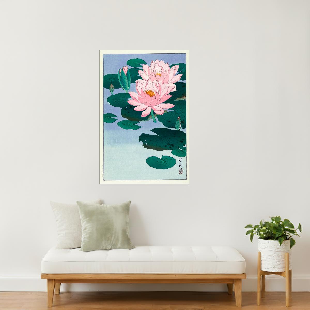 Lotus Blossom | Japanese Wabi-Sabi Art Print Poster