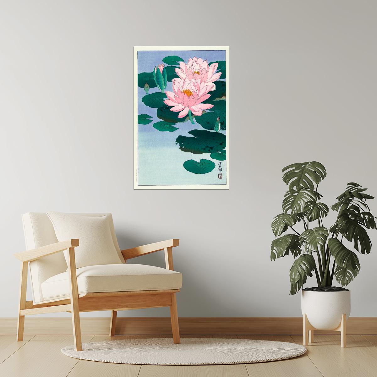 Lotus Blossom | Japanese Wabi-Sabi Art Print Poster