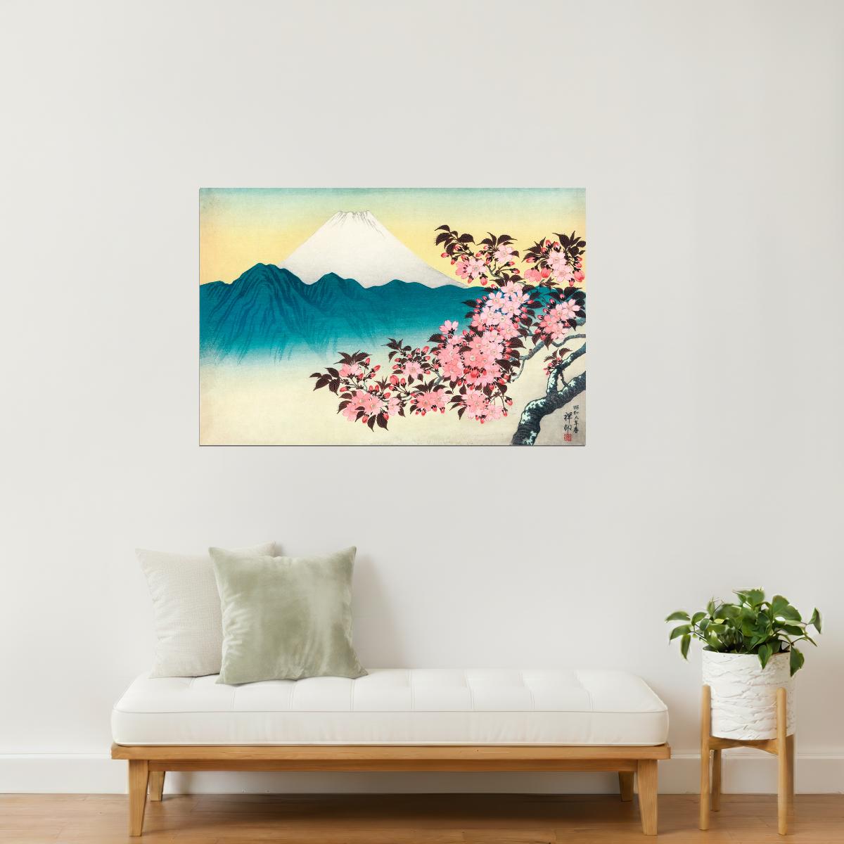 Mount Fuji with Sakura | Japanese Landscape Wall Art Poster