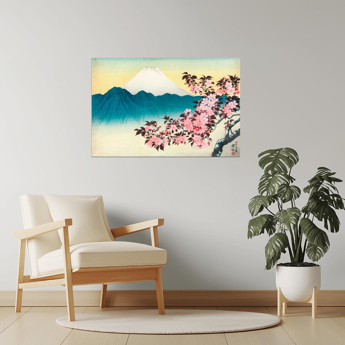 Mount Fuji with Sakura | Japanese Landscape Wall Art Poster