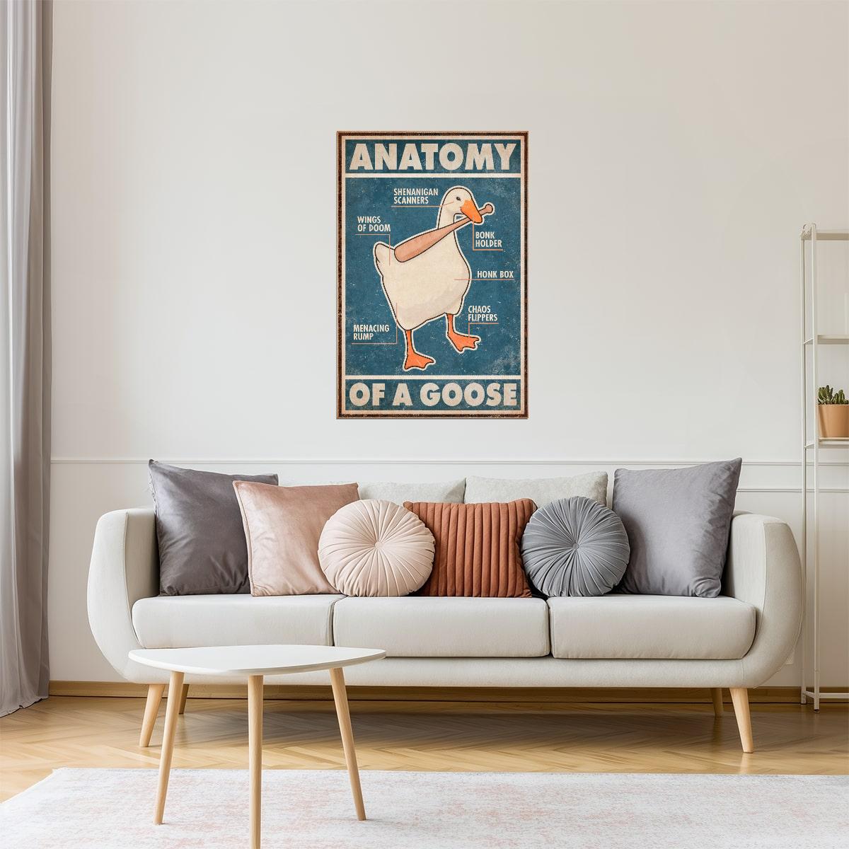 Anatomy of a Goose | Retro Duck Comic Wall Art Poster