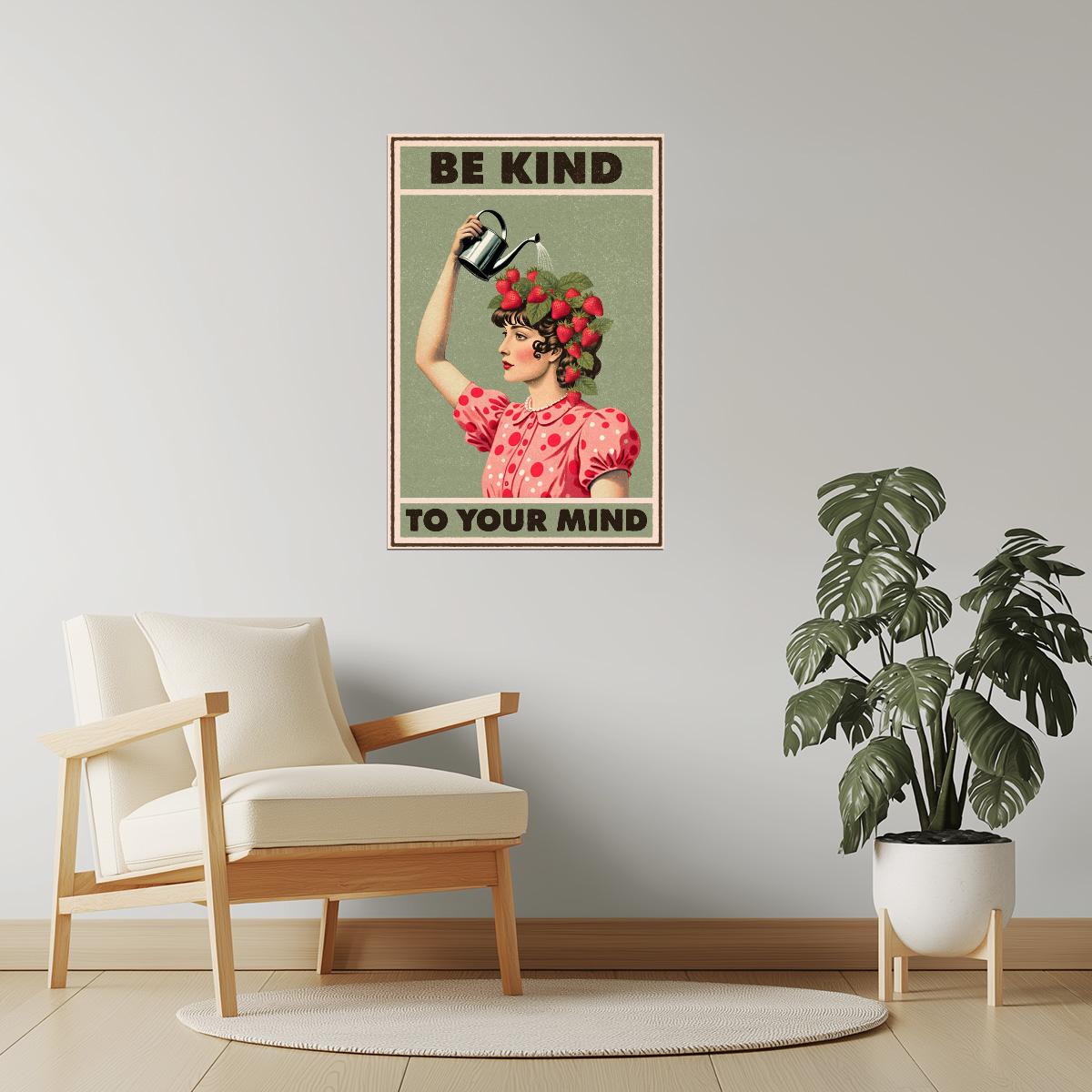 Be Kind to Your Mind | Surreal Eclectic Trippy Wall Art Poster