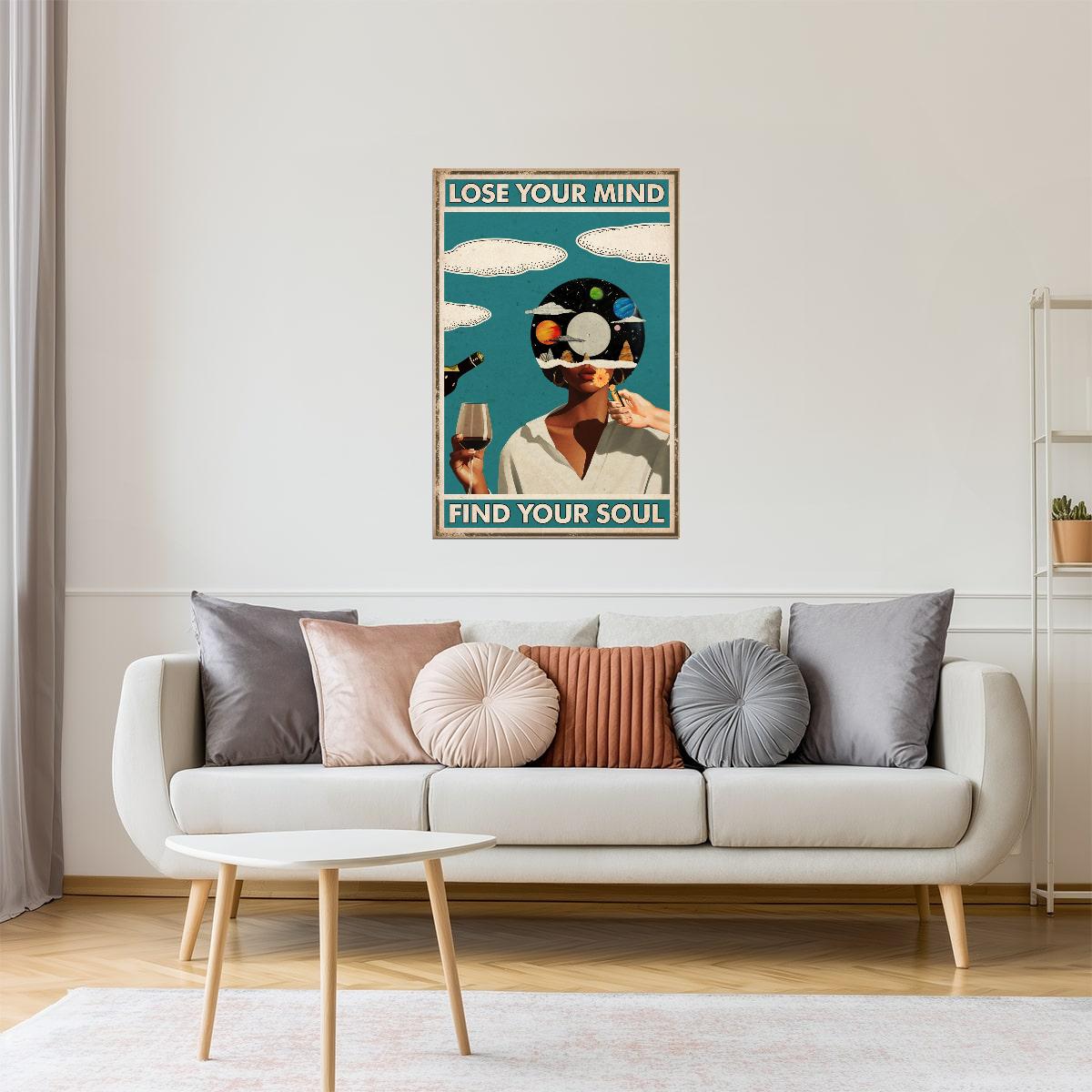 Lose Your Mind Find Your Soul | Black Woman Hippie | Wall Print Poster