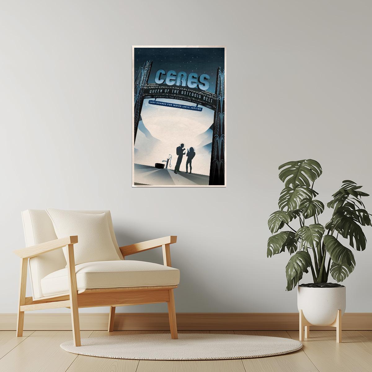 Ceres | NASA Retro Space Travel Poster Astronomy Print