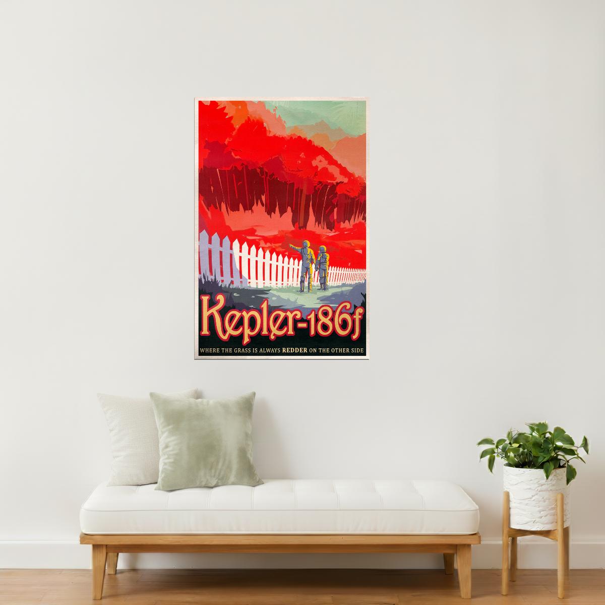 Kepler-186f | NASA Retro Space Travel Poster Sci-Fi Art Print