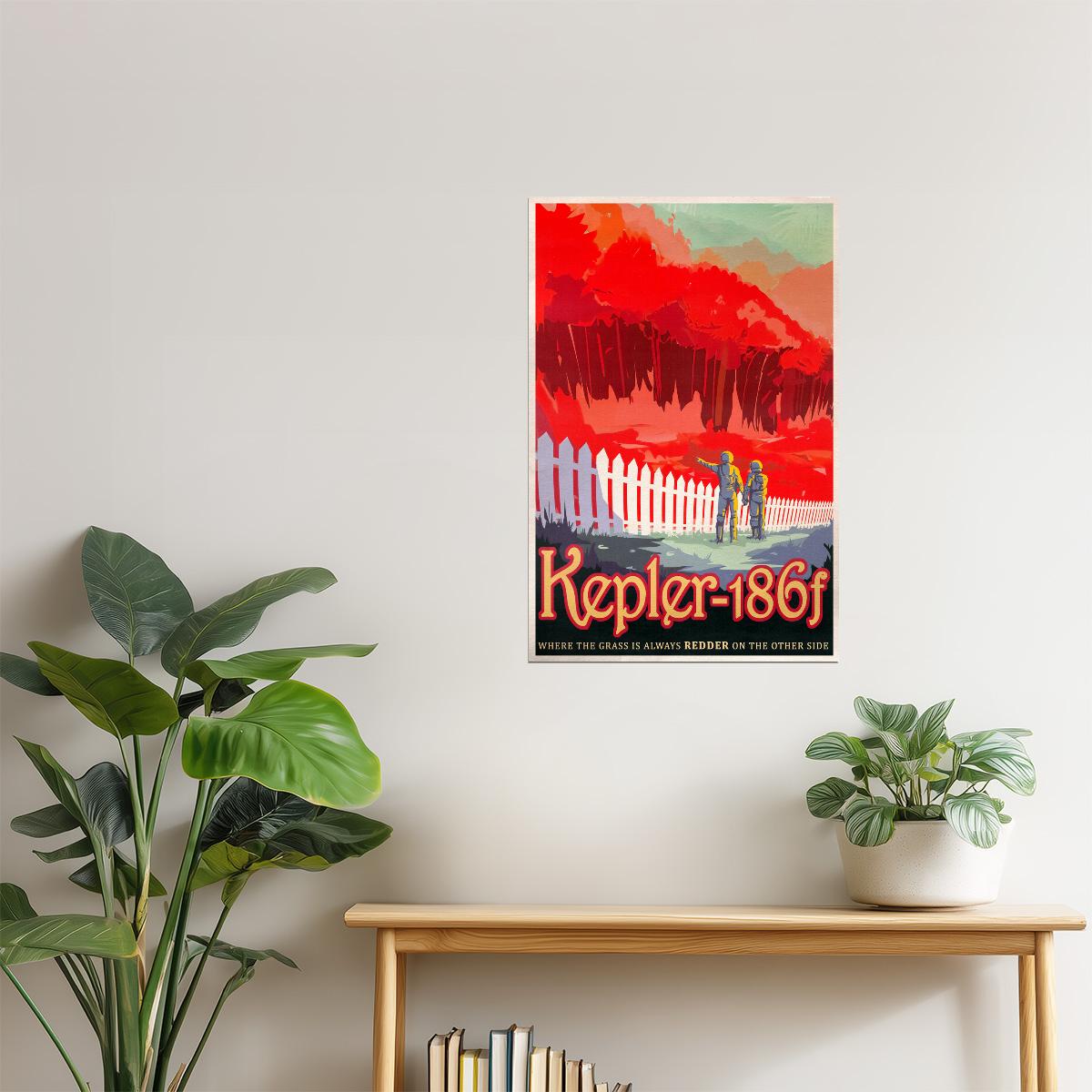 Kepler-186f | NASA Retro Space Travel Poster Sci-Fi Art Print