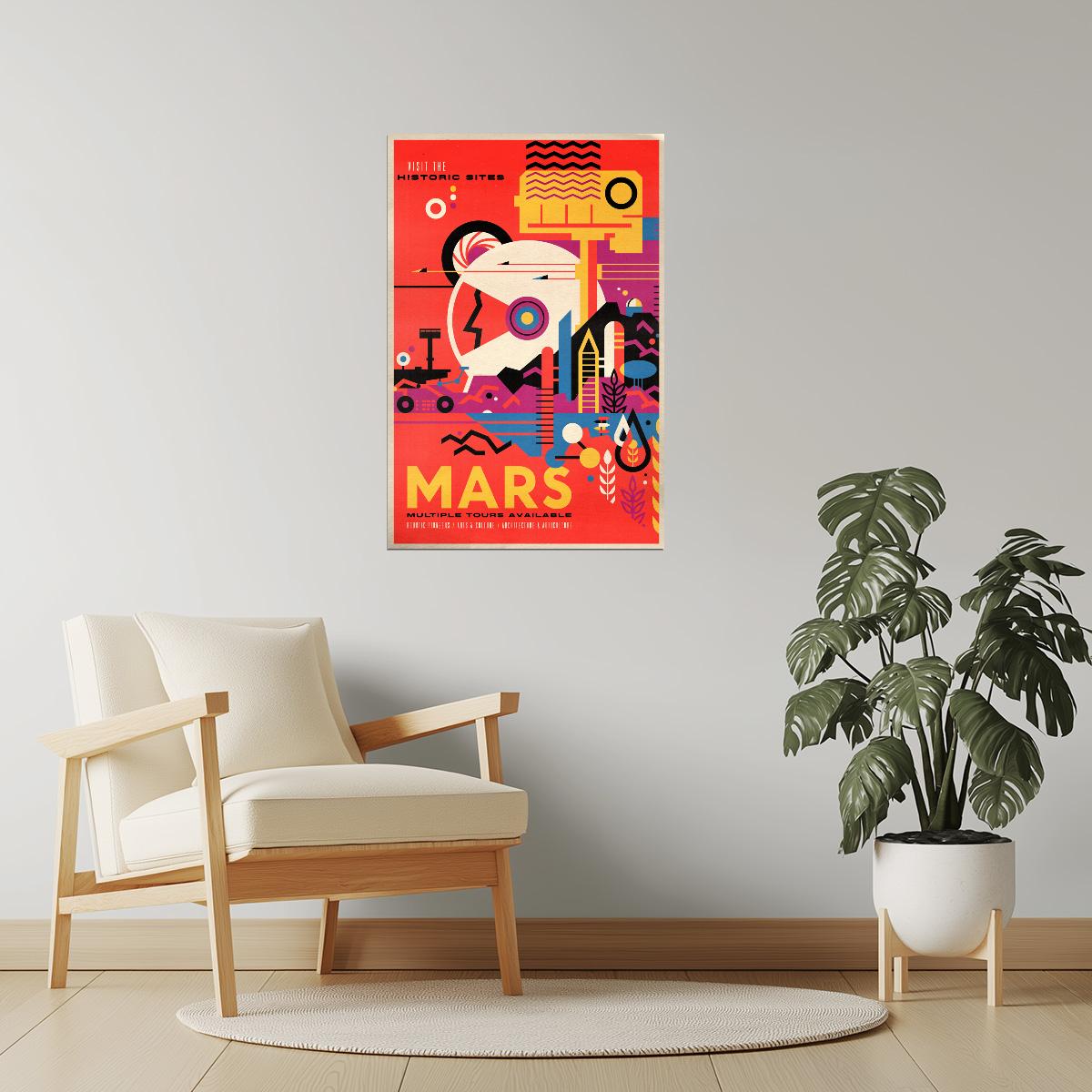 Mars | NASA Retro Space Travel Poster Vintage Space Wall Art