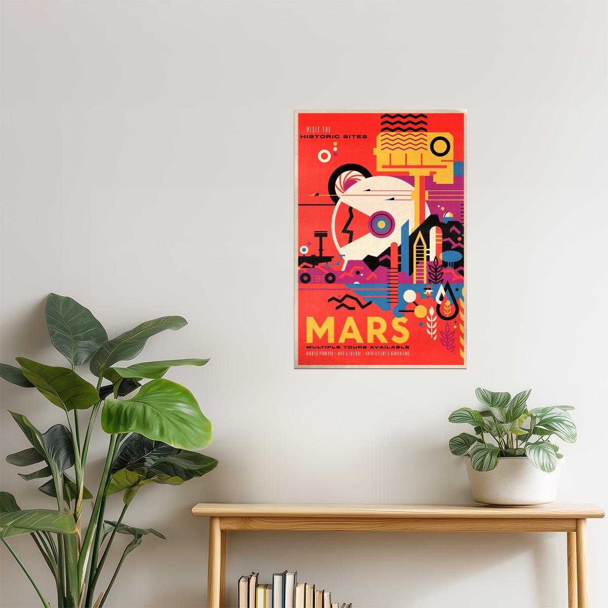 Mars | NASA Retro Space Travel Poster Vintage Space Wall Art