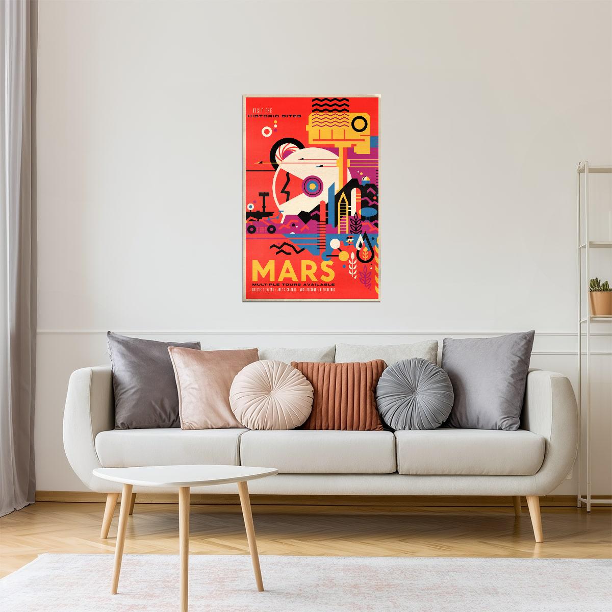 Mars | NASA Retro Space Travel Poster Vintage Space Wall Art