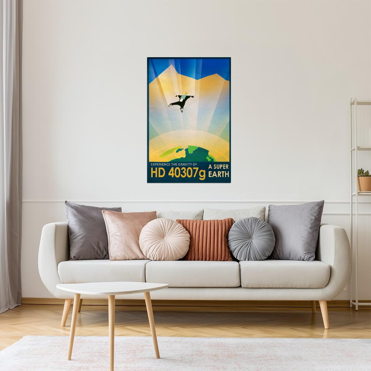 HD 40307g | NASA Retro Space Travel Poster Astronomy Wall Art
