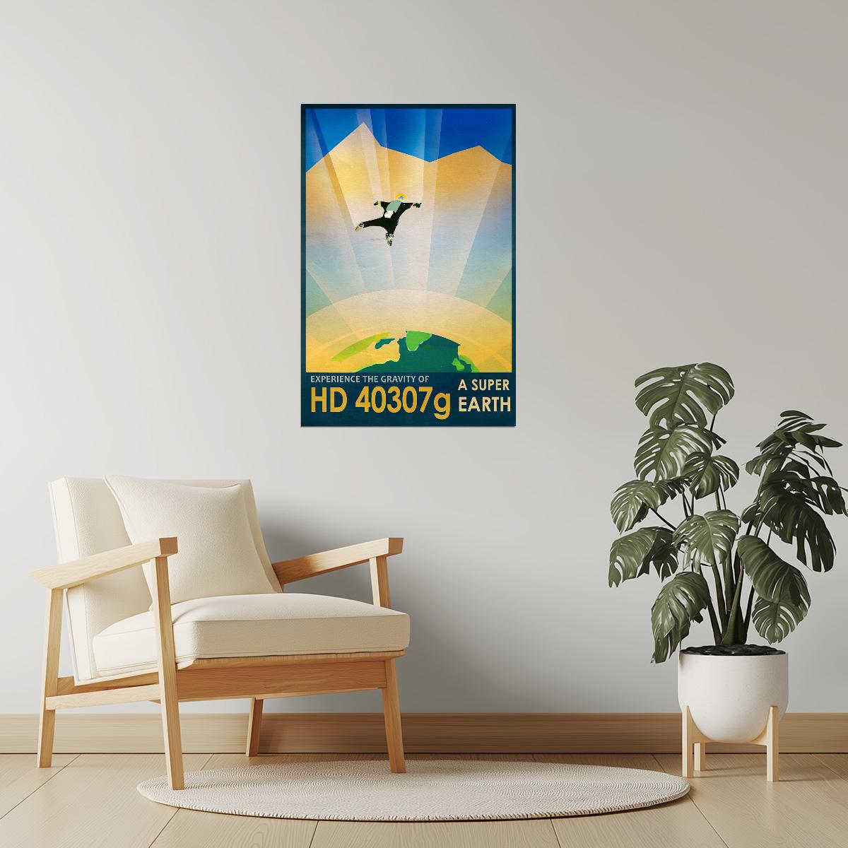 HD 40307g | NASA Retro Space Travel Poster Astronomy Wall Art