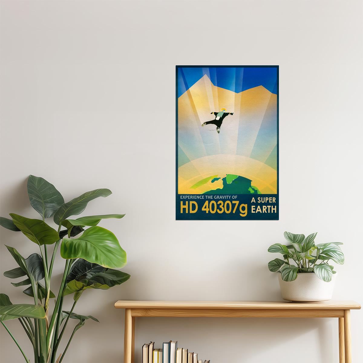 HD 40307g | NASA Retro Space Travel Poster Astronomy Wall Art