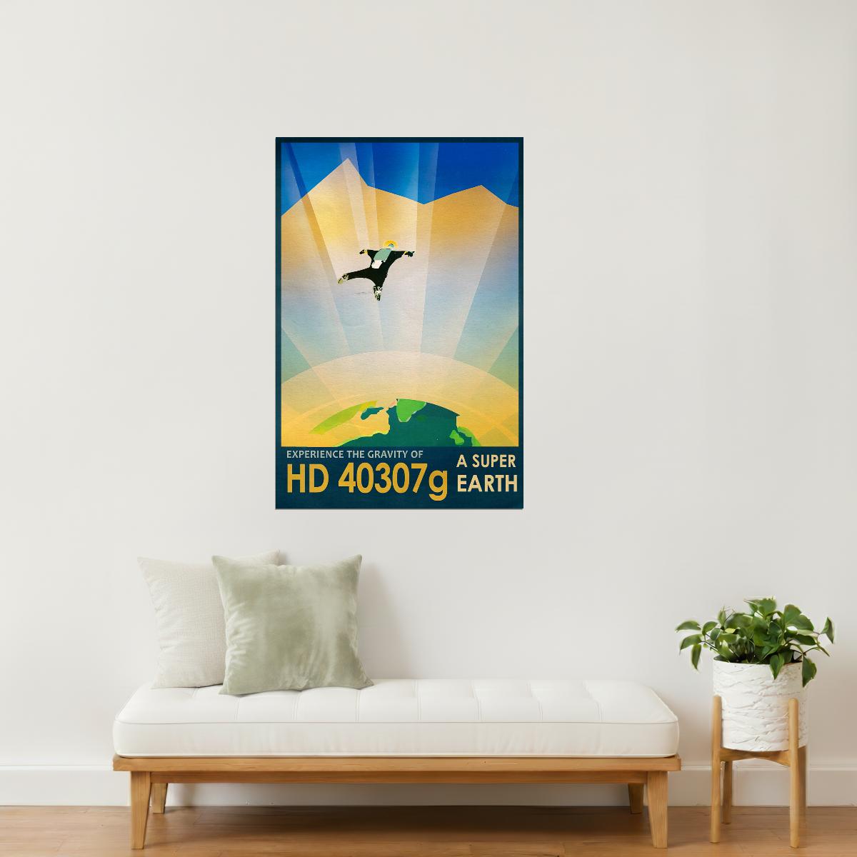 HD 40307g | NASA Retro Space Travel Poster Astronomy Wall Art
