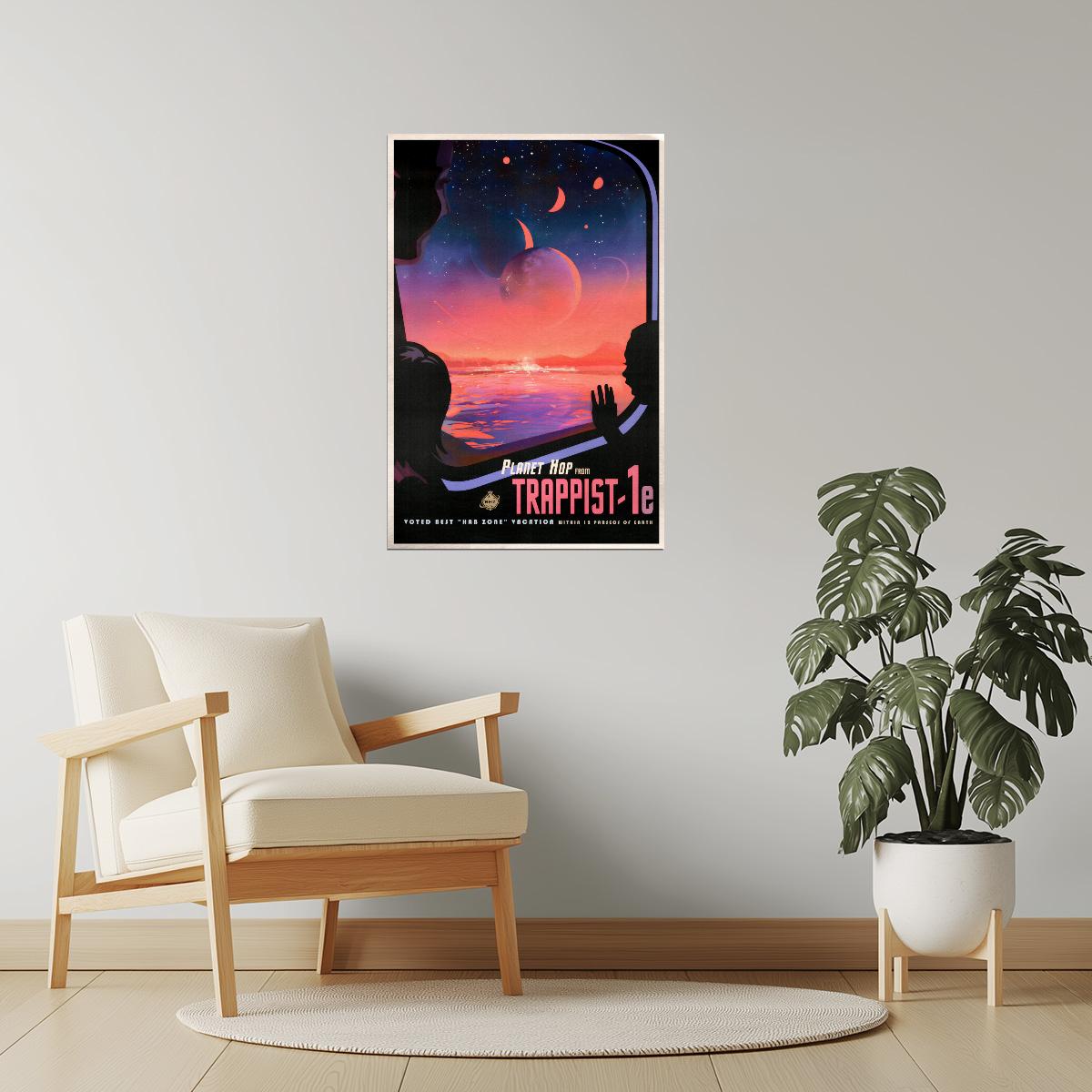 Trappist-1e | NASA Retro Space Travel Poster Sci-Fi Space Print
