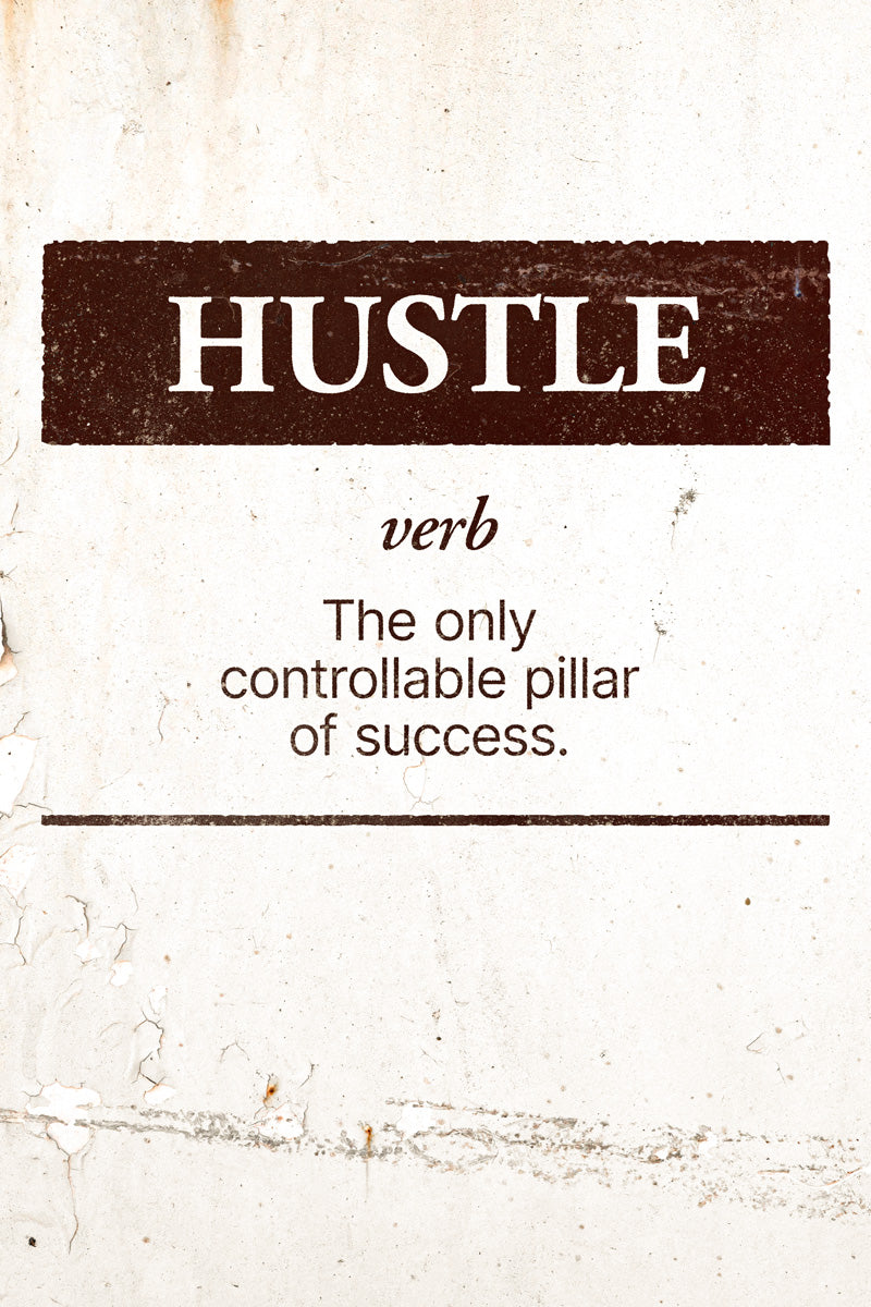 Hustle | Beige Minimalist Motivational Poster