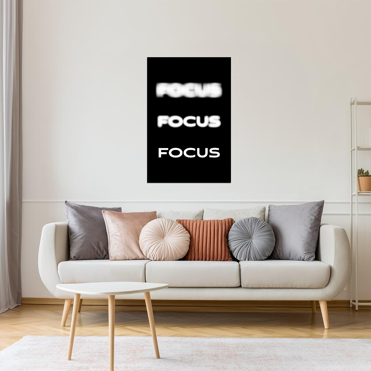Focus | Black Motivational Typography Poster