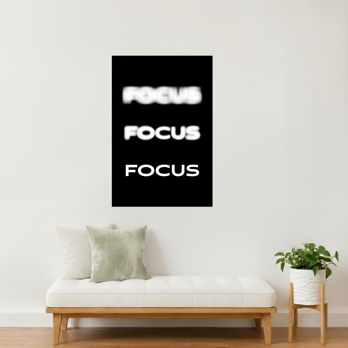 Focus | Black Motivational Typography Poster