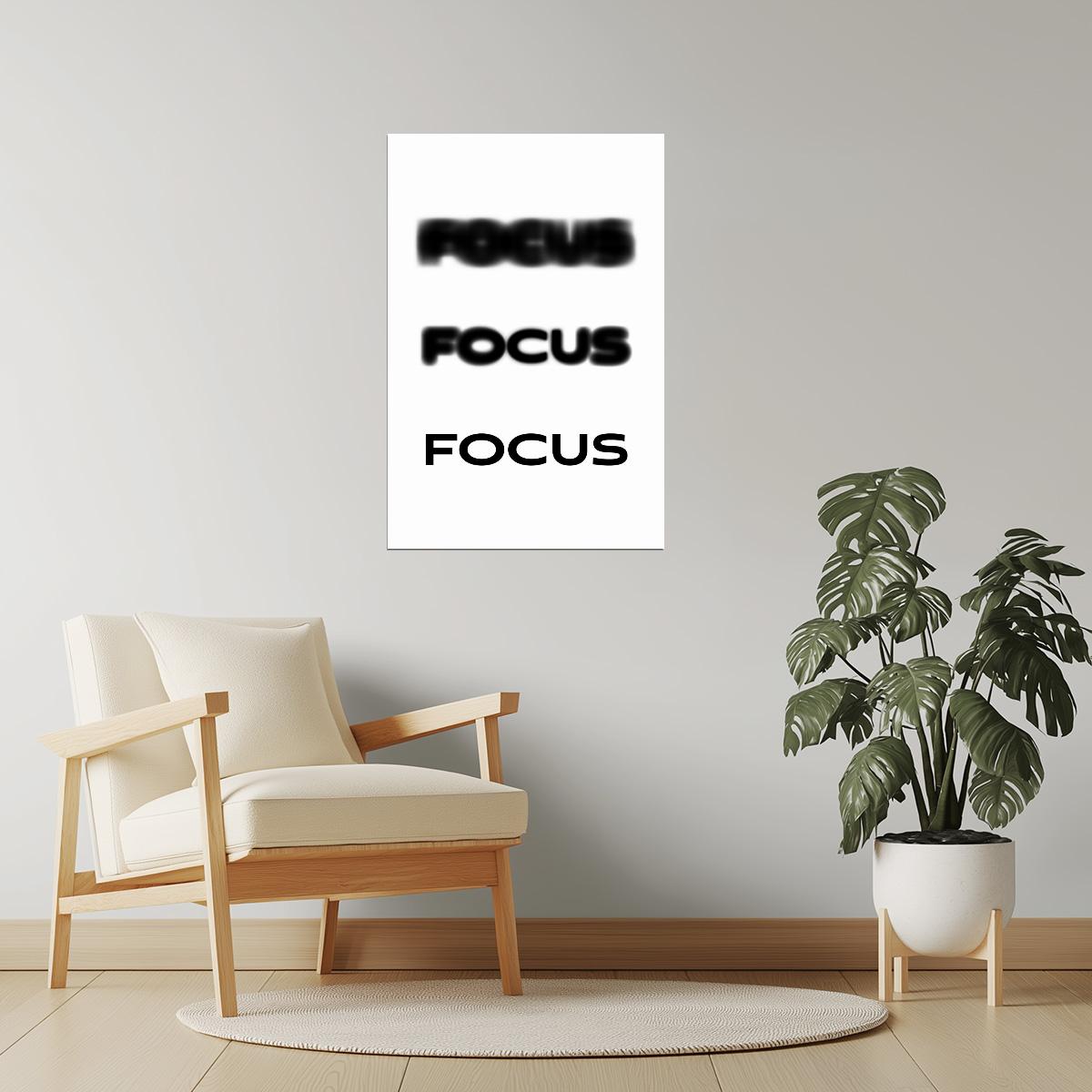 Focus | White Motivational Typography Poster