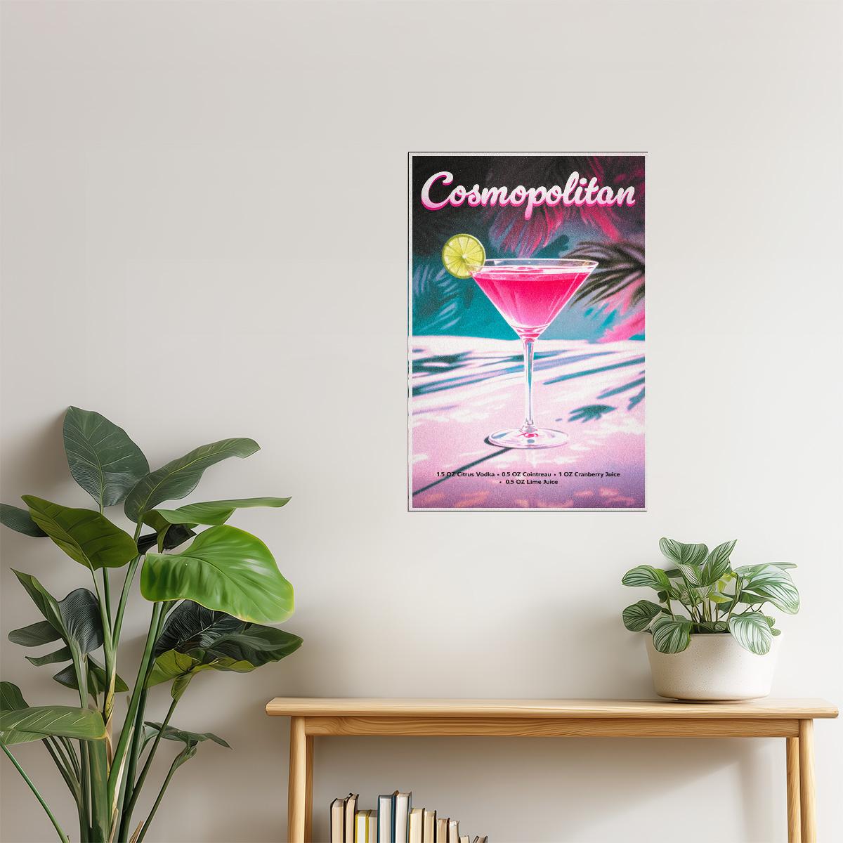 Cosmopolitan Recipe | Fashionista Cocktail Wall Decor Poster
