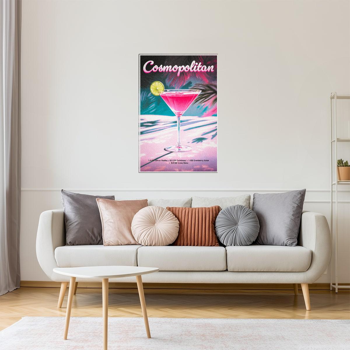 Cosmopolitan Recipe | Fashionista Cocktail Wall Decor Poster
