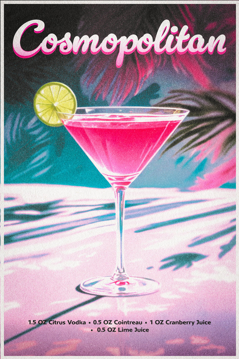 Cosmopolitan Recipe | Fashionista Cocktail Wall Decor Poster