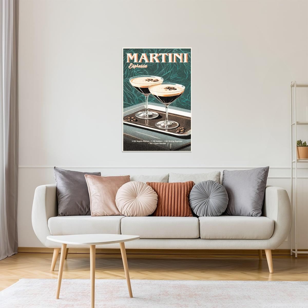 Espresso Martini Recipe | Modern Cocktail Wall Decor Poster