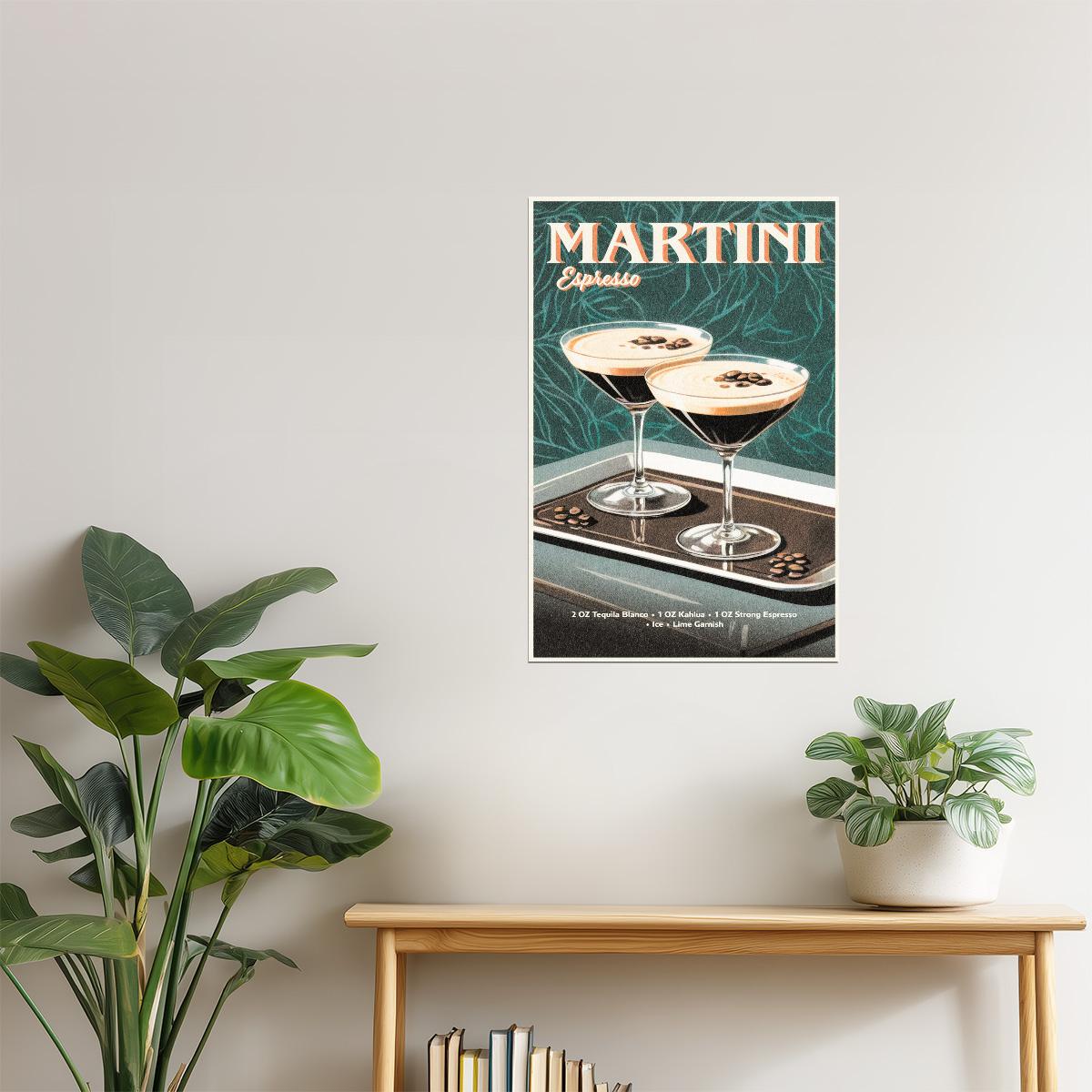 Espresso Martini Recipe | Modern Cocktail Wall Decor Poster