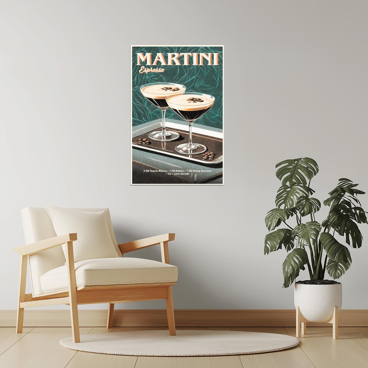 Espresso Martini Recipe | Modern Cocktail Wall Decor Poster