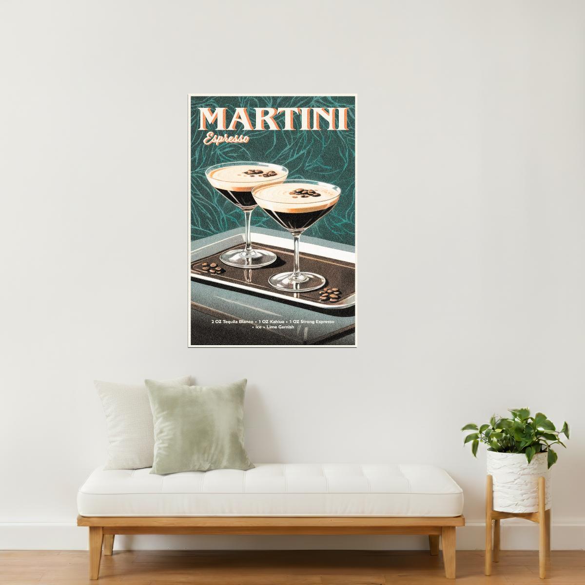 Espresso Martini Recipe | Modern Cocktail Wall Decor Poster