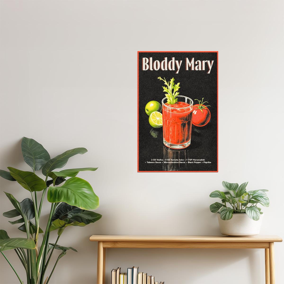 Bloody Mary Recipe | Spicy Cocktail Art Print Poster