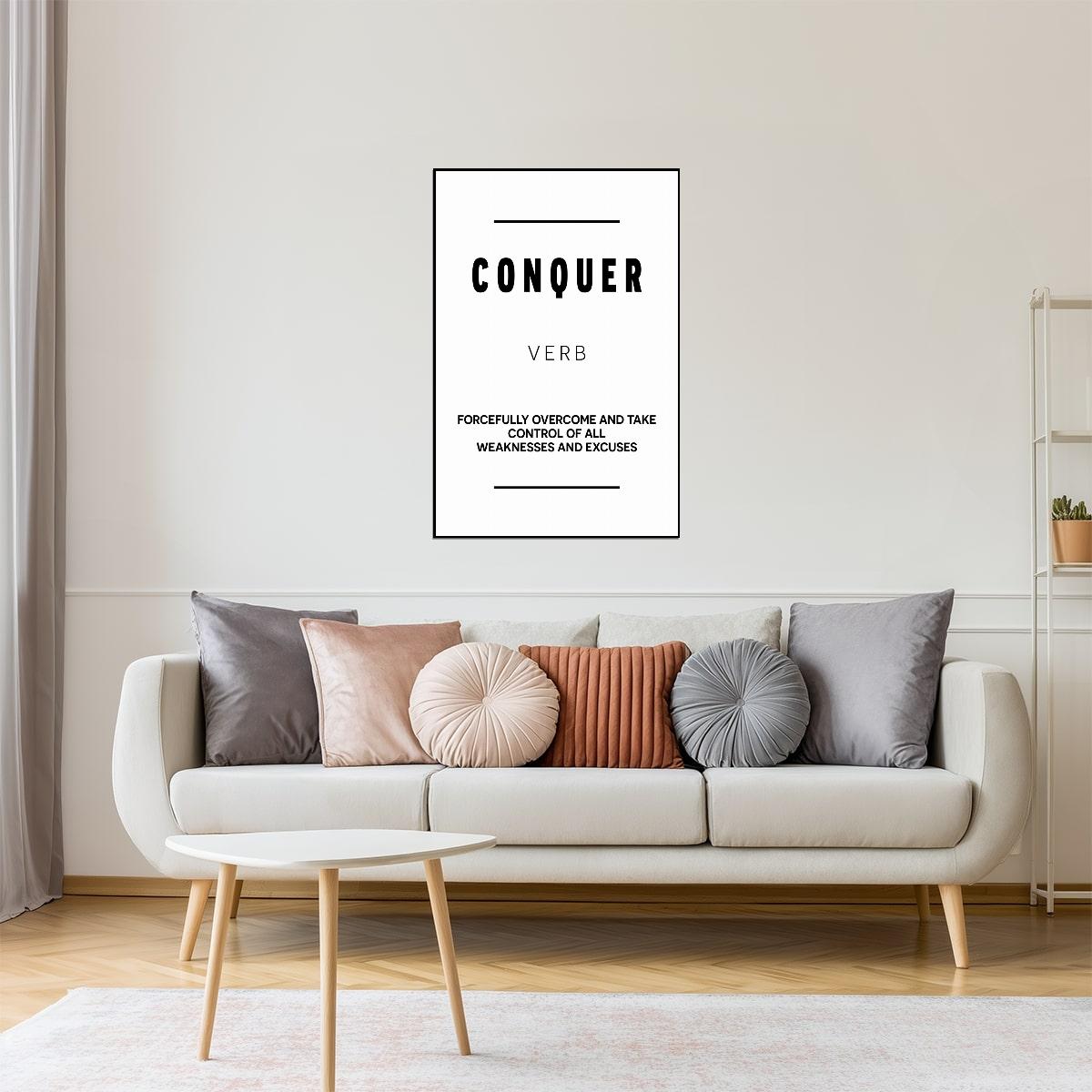 Conquer | White Motivational Typography Poster