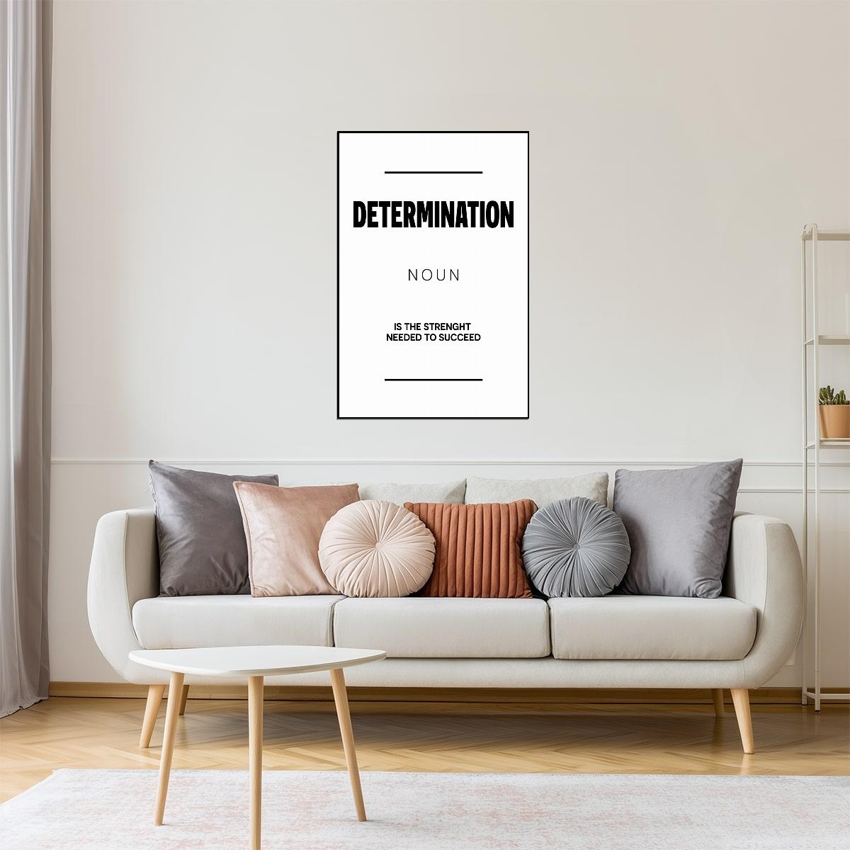 Determination | White Motivational Typography Poster
