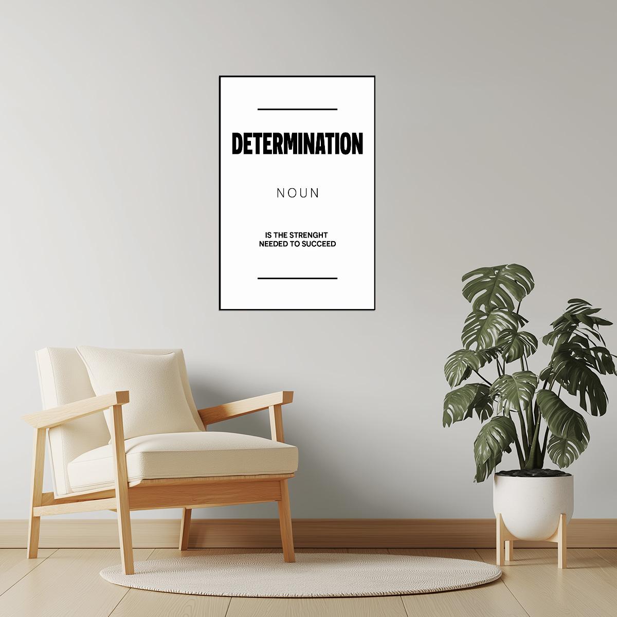 Determination | White Motivational Typography Poster