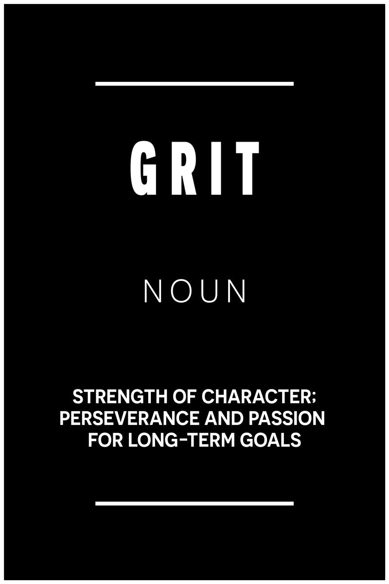 Grit | Black Motivational Typography Poster